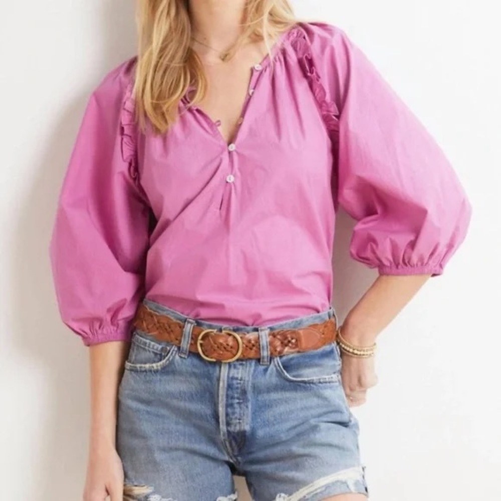 Cleobella Jess Puff Sleeve Blouse Azalea XS